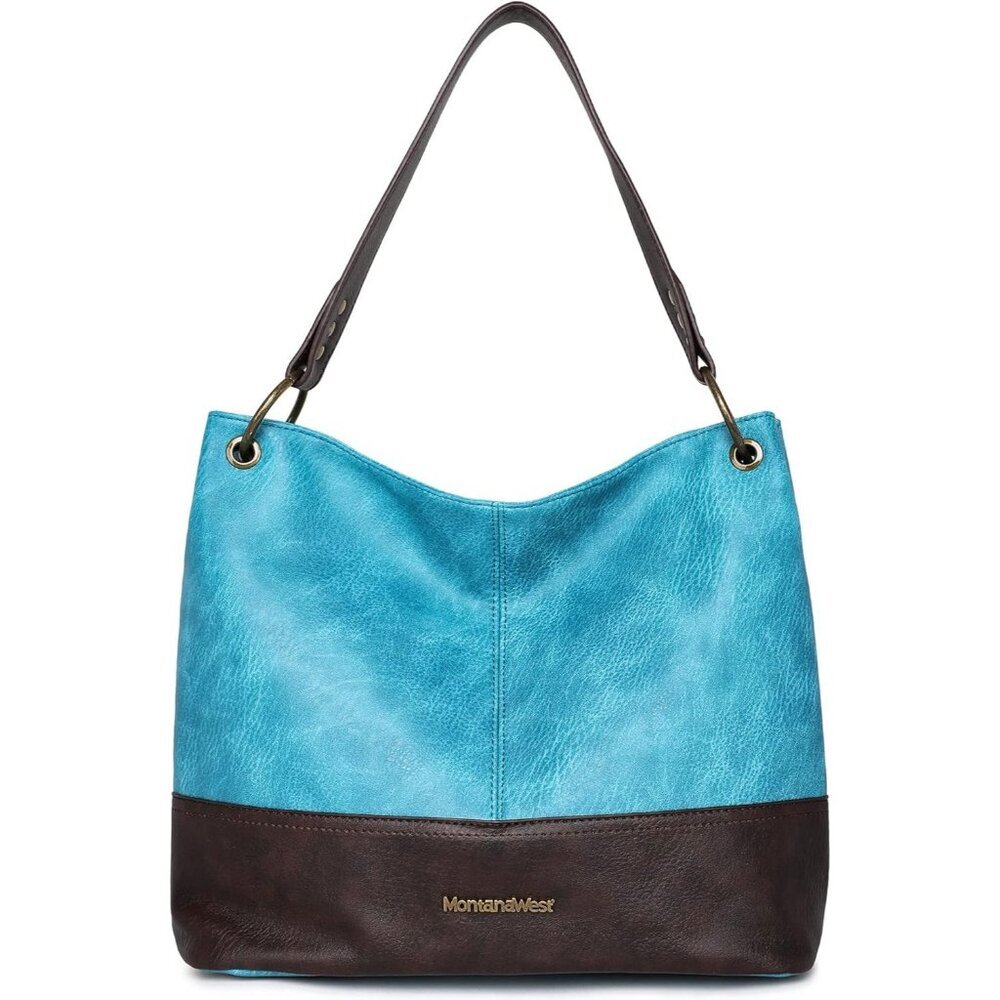 Women *Turquoise Imported Zipper Ladies Shoulder Handbags with Back Pocket